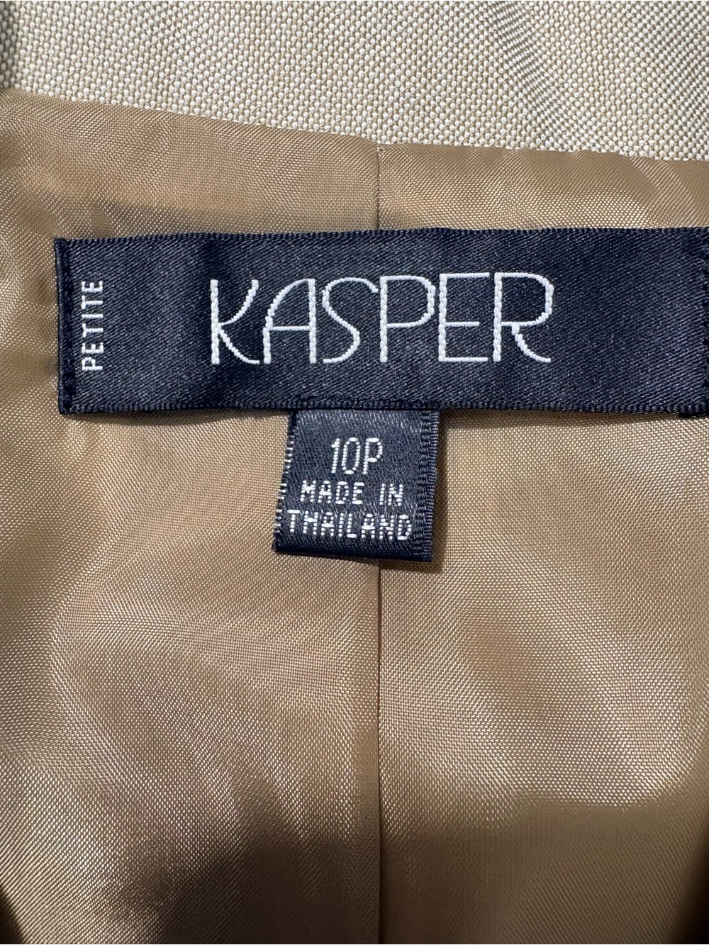 Kasper Beige Stitch Detail Blazer Petite 10 - Picture 6 of 10